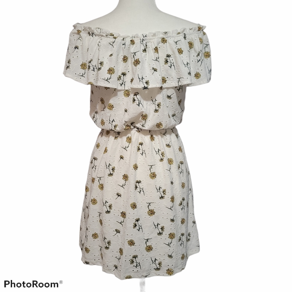 Wallflower White Off-Shoulder Floral Sundress
